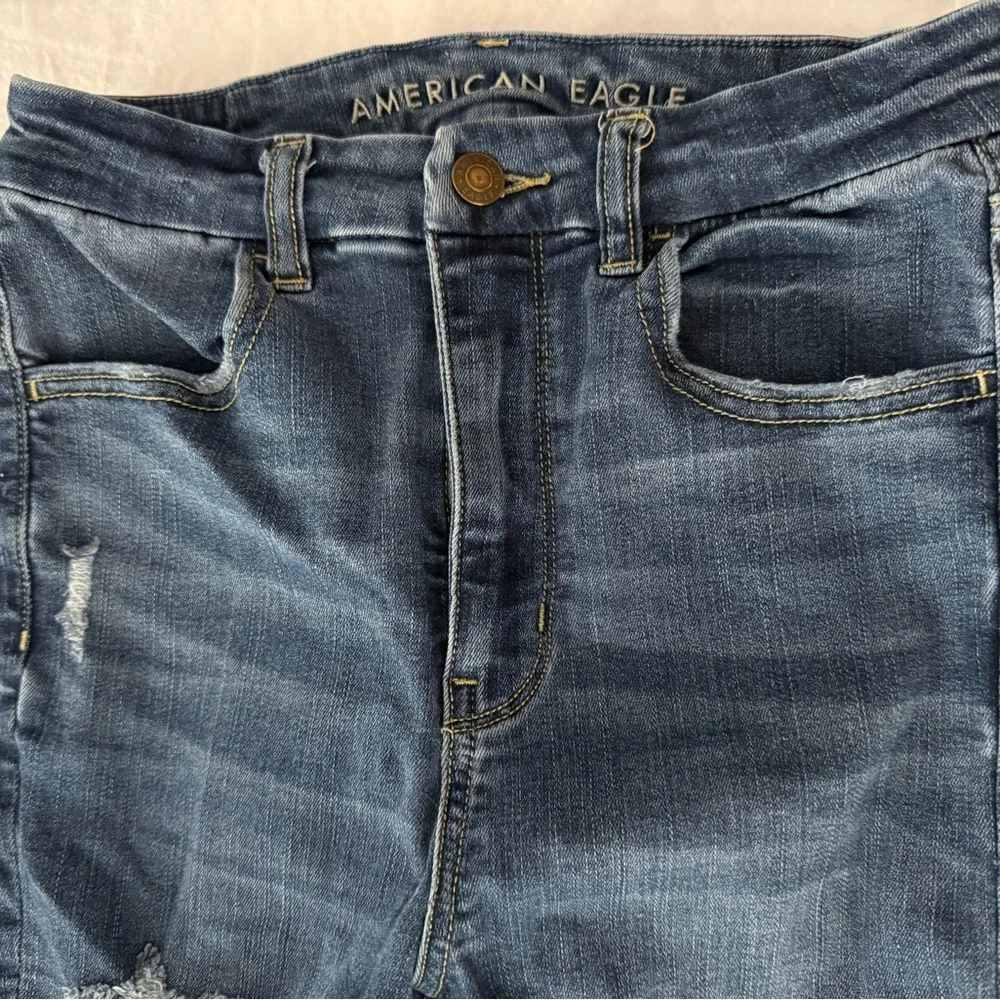 American Eagle Curvy Super Hi-Rise Distressed Jeggings Jeans 6 6R - Picture 4 of 10